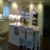Island with pendant lighting