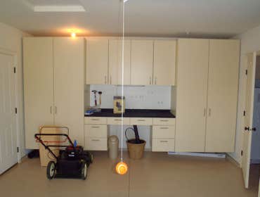 Examples Various examples of projects we've done, including: storage cabinets, garage shelving, garage cabinets, garage storage systems, garage floor p
