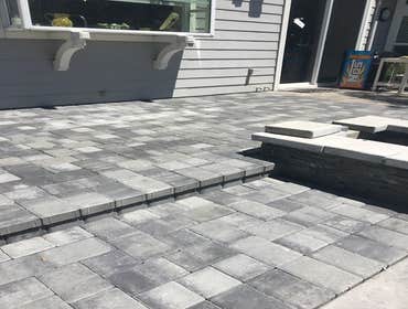 Photos by D C S Interlocking Pavers #1 Pavers, deck, water fountain