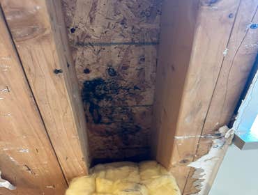 Water Mitigation This project was a roof leak the photos show initial inspection to post demo.