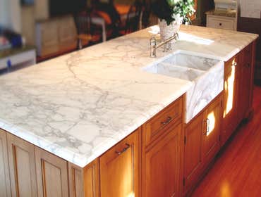 White Marble W/ Matching Sink