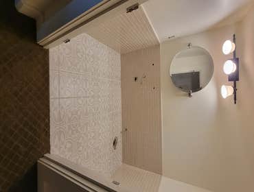 Cream Aesthetic Bathroom Tile Install Tile install