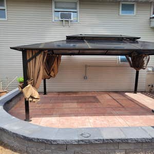 Photos by Blue Stone Landscaping LLC #2 Concrete patio, sitting wall column and paver's patio replace.