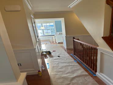 Photos by Flores Home Improvement LLC #1 Roof replacement paint wainscoting installation frame and drywall installation