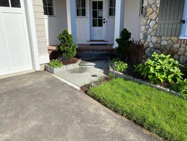 Wayland Hidden Springs Lane This is a new build construction where we did all of the masonry and hardscape work. Part of our scope was the fieldstone r