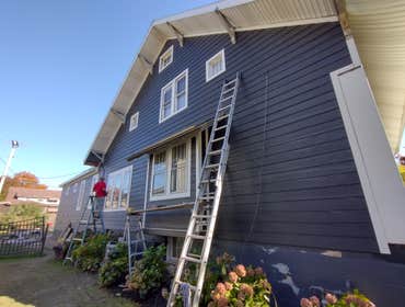 Siding installation progress photo