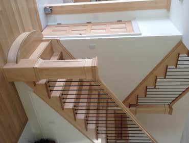 Maple Rails and Wrought Iron.