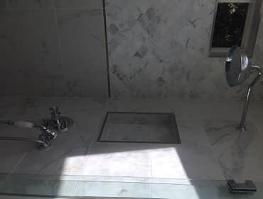 Complete Custom Master Bathroom Here is a complete custom master bathroom in Boulder Creek CA. Country French style; Custom cabinet vanity; custom coun