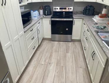 install flooring and new cabinets