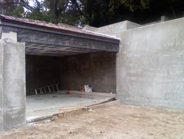 carport and retaining wall