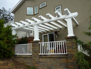 Attached Pergolas Whether you need to attach to one, two or three walls of a strucutre or need help with an intricate, custom design, Arbors Direct wil
