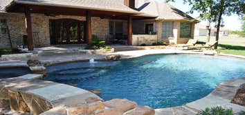 Outdoor projects-Swimming Pools/Decks/Patios/Firepits/rockwork/Cabanas We know here in Texas everyone enjoys a little family retreat and family fun