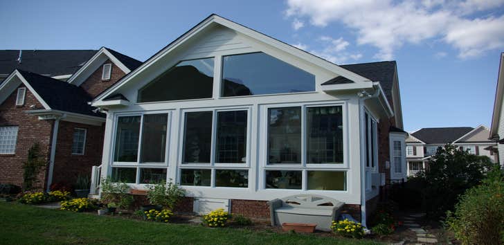 Fuquay Varina Year round sunroom with wood roof