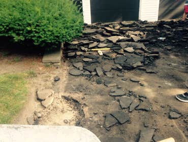 Excavation of old driveway