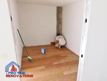 Hardwood floor installation. https://www.protimerenova­tions.com/flooring Call now for a free estimate: 267-777-2661