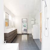 Large Master Bathroom Remodel Huge transformation. Very large master bathroom remodel making it bright, clean and sleek.