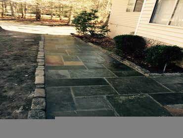 Photos by PFA Contracting #1 DEMO WALKWAY AND FRONT STEPS. RECONSTRUCT NEW FRONT STEPS WITH LANDING USING BLUE STONE TREADS, BLUESTONES FOR THE RISERS,