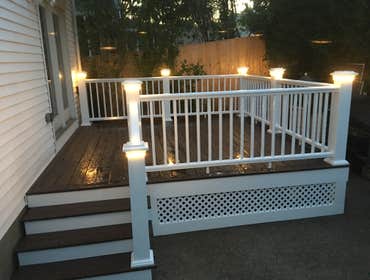 Azek Deck with post lights.