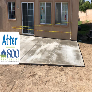 After - New cement slab and patio cover