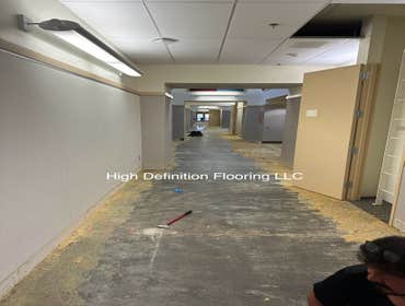 Photos by High Definition Flooring LLC #1 Commercial Project
Installed Kardean commercial Floor coverings
-13,000 Approx Sq Ft
Prep:
Subfloor Machine