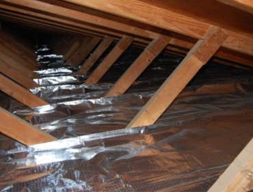 Radiant barrier in attic