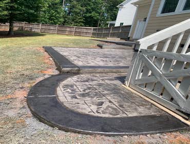 Patio with steps two levels done apex Nc