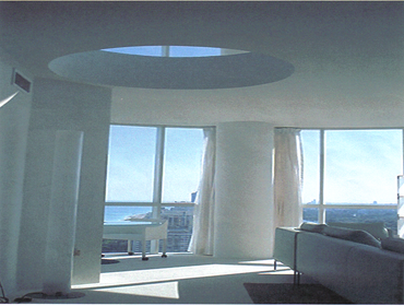 Penthouse roof open for spiral