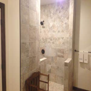 Walk-in tile shower