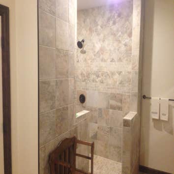 Walk-in tile shower