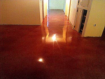 Polished overlay with stain