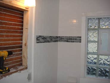 Progress picture - shower tile