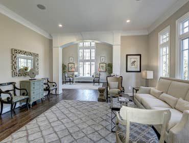 GULICK | CUSTOM Home in McLean The impressive stone and HardiePlank® elevation on our Winthrop really stood out on this corner lot of approximately one