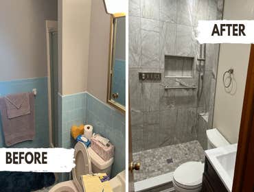 Photos by Chesapeake Construction, Inc #15 Beautiful Bathroom transformation! Contact us today for a free estimate! 410-215-9847