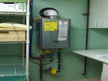 Indoor tankless water heater