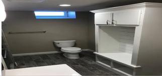 Finished Basement With Custom Woodworking