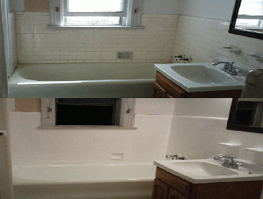 Bathroom Refinishing Our high tech performance bathtub refinishing coatings can repair almost any porcelain, fiberglass, ceramic, or acrylic bath tub. 