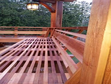 louver style bench clear cedar