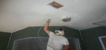 spraying lanai ceiling.