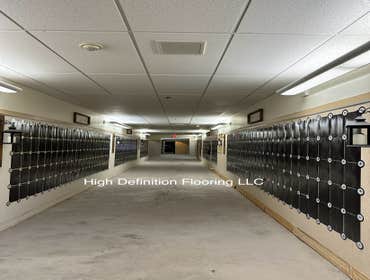 Photos by High Definition Flooring LLC #1 Commercial Project
Installed Kardean commercial Floor coverings
-13,000 Approx Sq Ft
Prep:
Subfloor Machine