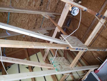 Trusses repaired after being hit by a tree