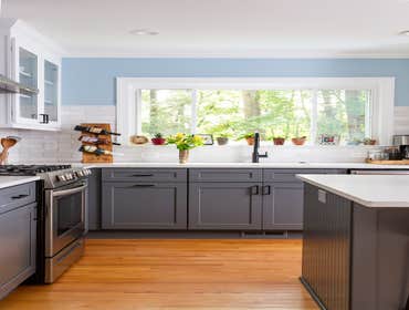 Colorful Kitchen Remodel in SC Bluffton The original downstairs floorplan included a 6 foot wide pantry, two coat closets, and a dedicated dining room 
