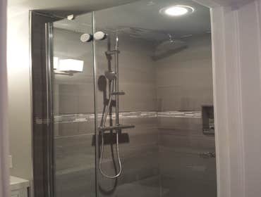 Glass and tile shower