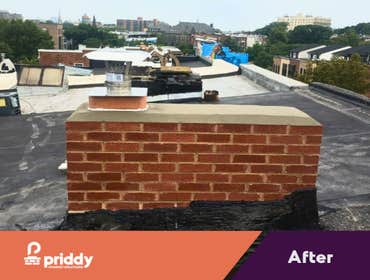 Chimney Rebuild This chimney was in rough shape—crumbling bricks and deteriorated mortar left it unstable and unsafe. We completely dismantled the old,