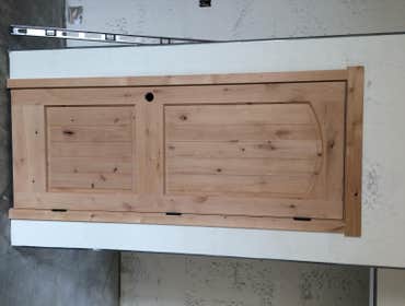 Knotty alder door with casing