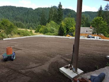 Yard grading.