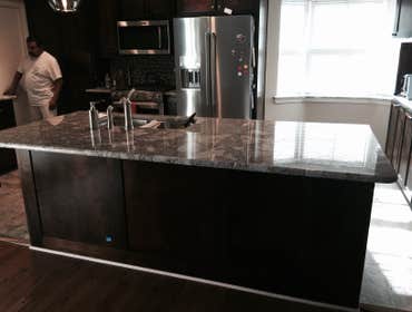 Kitchen Remodel Complete Kitchen Remodel ,Opened wall , custom designed Kitchen Cabinets with stain, built in Buffett, Exotic Granite,Tile floors
