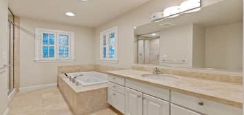 Portland Project #1 Bringing a modern look to a home through clean lines with little splashes of color and stone.