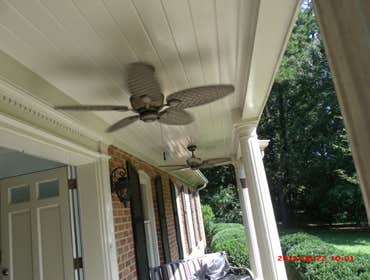 Ceiling Fans on Front Porch Added 3 ceiling fans on the front porch.