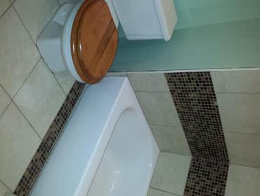 Bathroom Remodel w glass tile