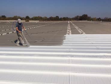 Spraying first coat